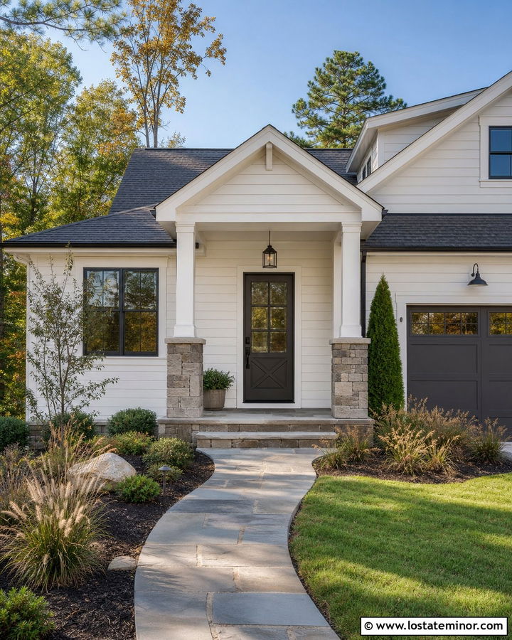 White House With Stone Entry And Dutch Door - 30 White House Design With Dutch Door Ideas