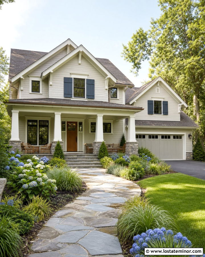 White House With Stone Walkway Landscaping - 30 White House Design With Landscaping Ideas