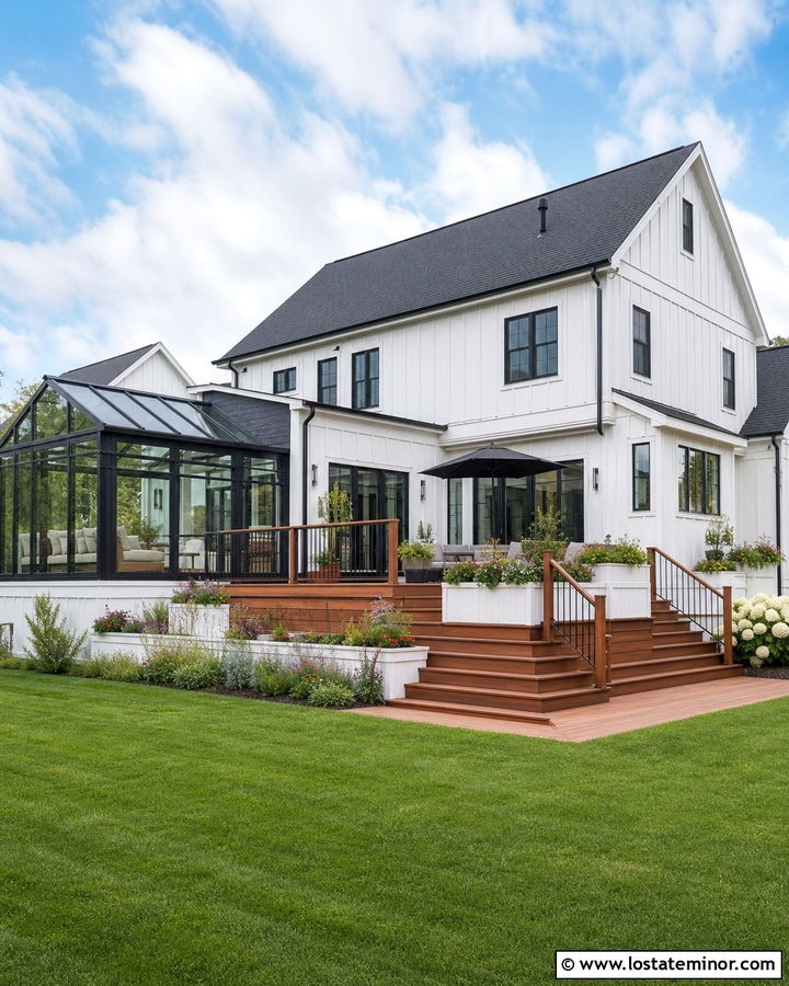 White House With Sunroom And Deck - 30 White House Design With Sunroom Ideas