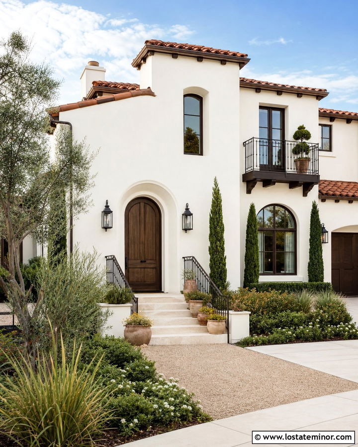 White House With Terracotta Roof - 30 White House Design With Accents Ideas