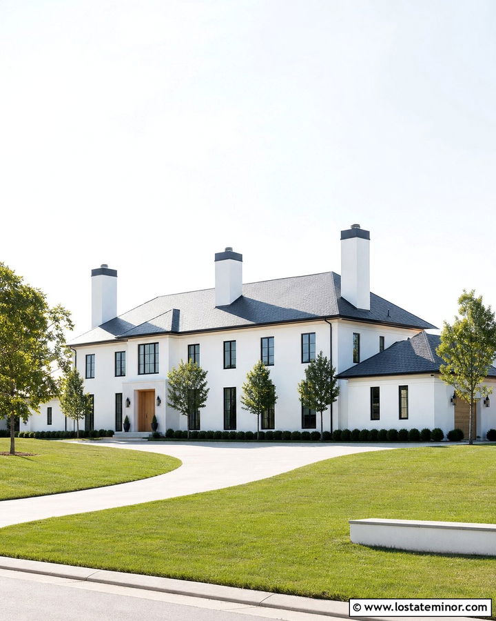 White House With Three Chimneys - 30 White House Design With Chimney Ideas