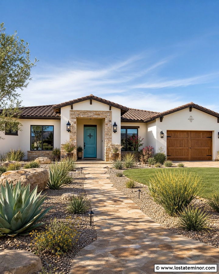 White House With Turquoise Front Door - 30 White House Design With Front Door Ideas