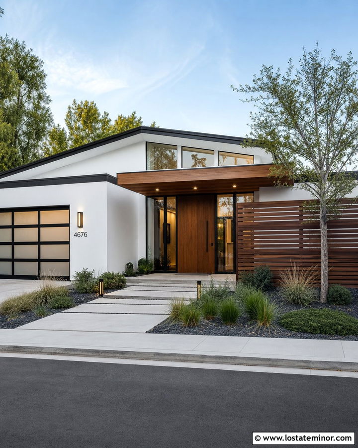White House With Walnut Front Door - 30 White House Design With Front Door Ideas