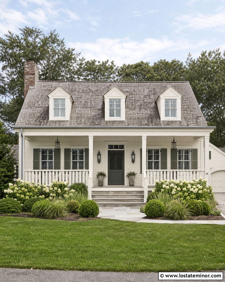 White House With Weathered Gray Cedar Roof - 30 White House Design With Cedar Shake Ideas