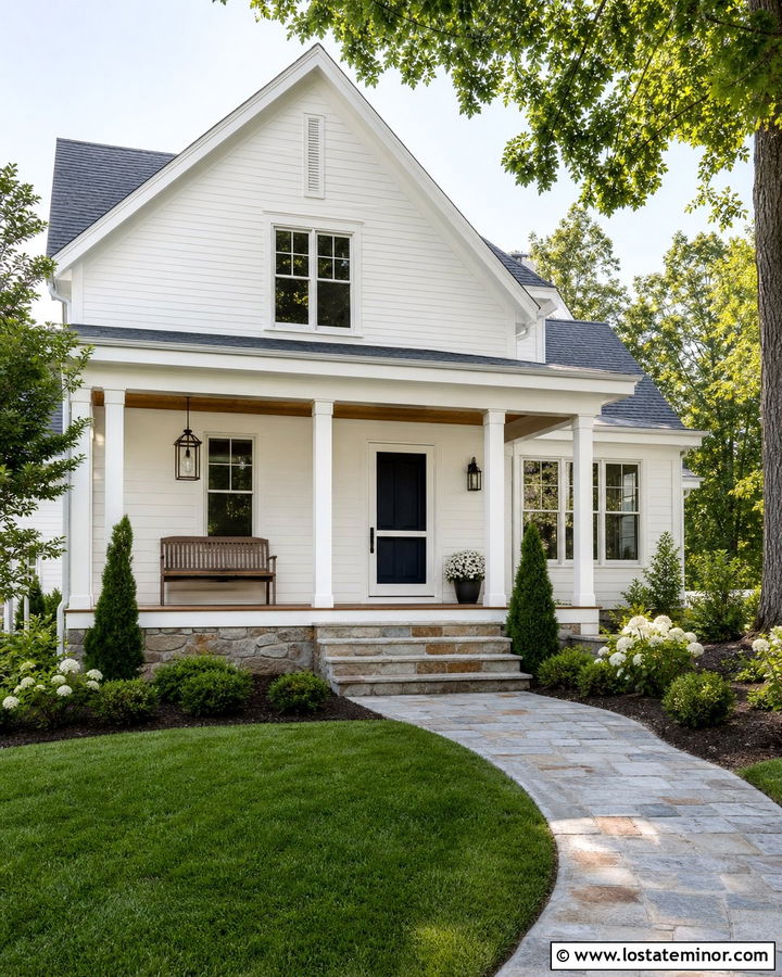 White House With White Screen Door - 30 White House Design With Screen Door Ideas