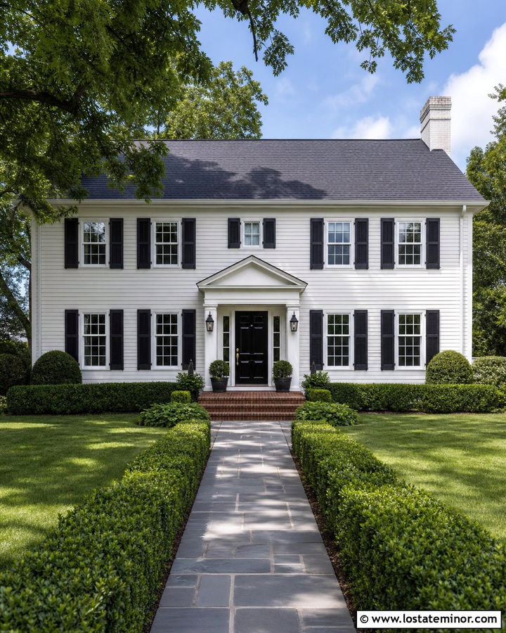 White House With White Window Frames - 30 White House Design With Window Frames Ideas