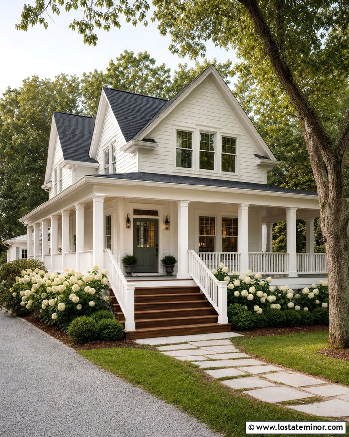 White House With Wraparound Porch Steps - 30 White House Design With Steps Ideas