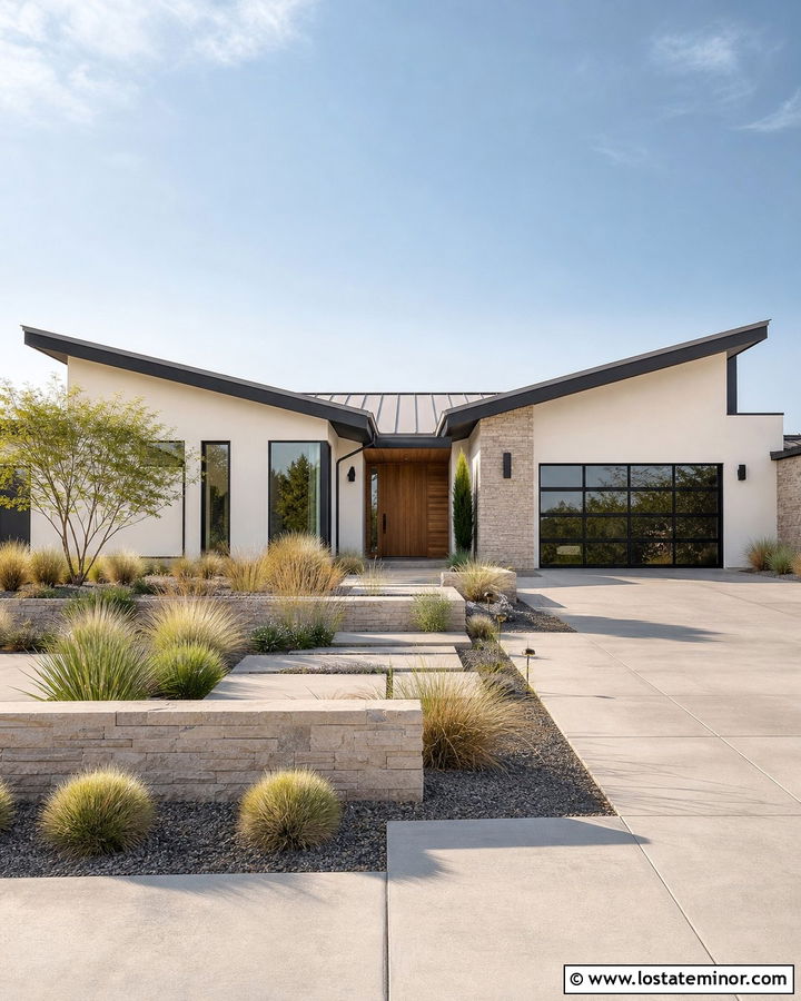 White Modern House With Butterfly Roof - 30 White House Design With Roof Ideas
