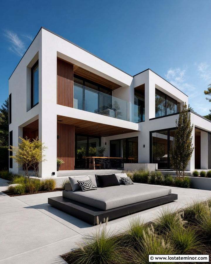 White Modern House With Platform Daybed - 30 White House Design With Daybed Ideas