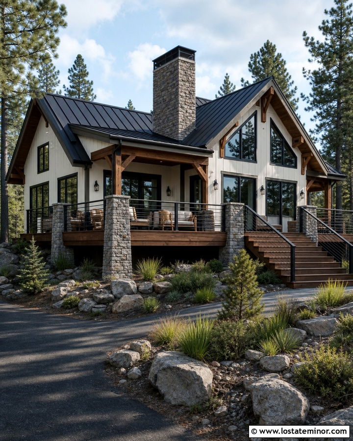 White Mountain House With Timber Deck - 30 White House Design With Deck Ideas