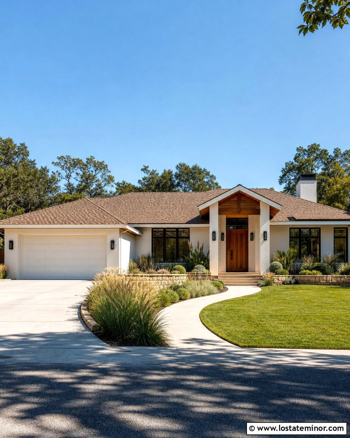White Ranch House With Brown Roof - 30 White House Design With Roof Ideas