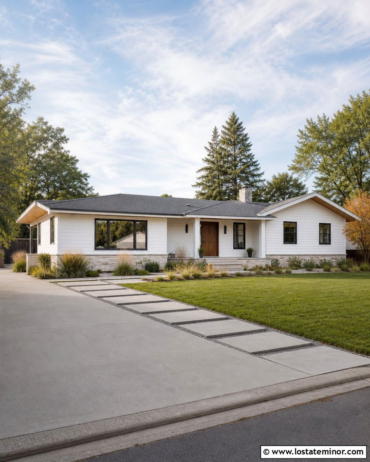 White Ranch House With Modern Sconces - 30 White House Design With Lighting Ideas