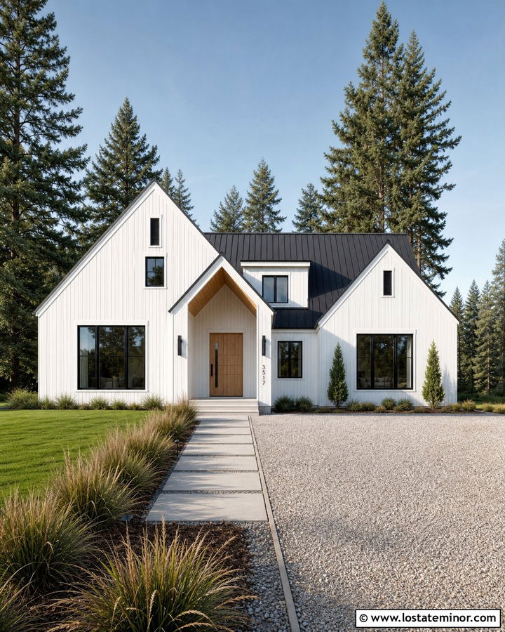 White Scandinavian House With Simple Gables - 30 White House Design With Gables Ideas