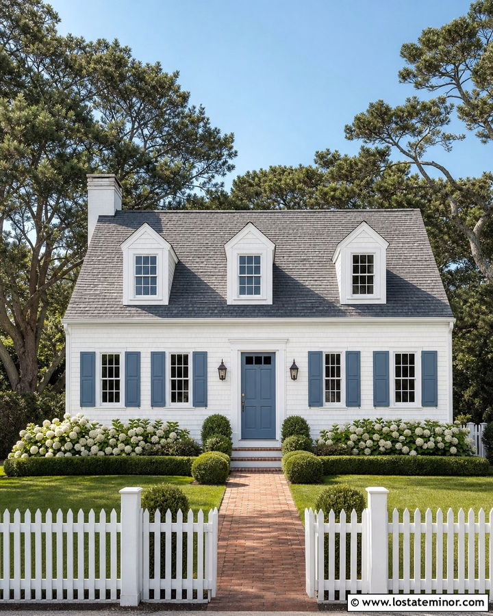 White Shake Siding With A Gray Roof - 30 White House Design With Siding Ideas