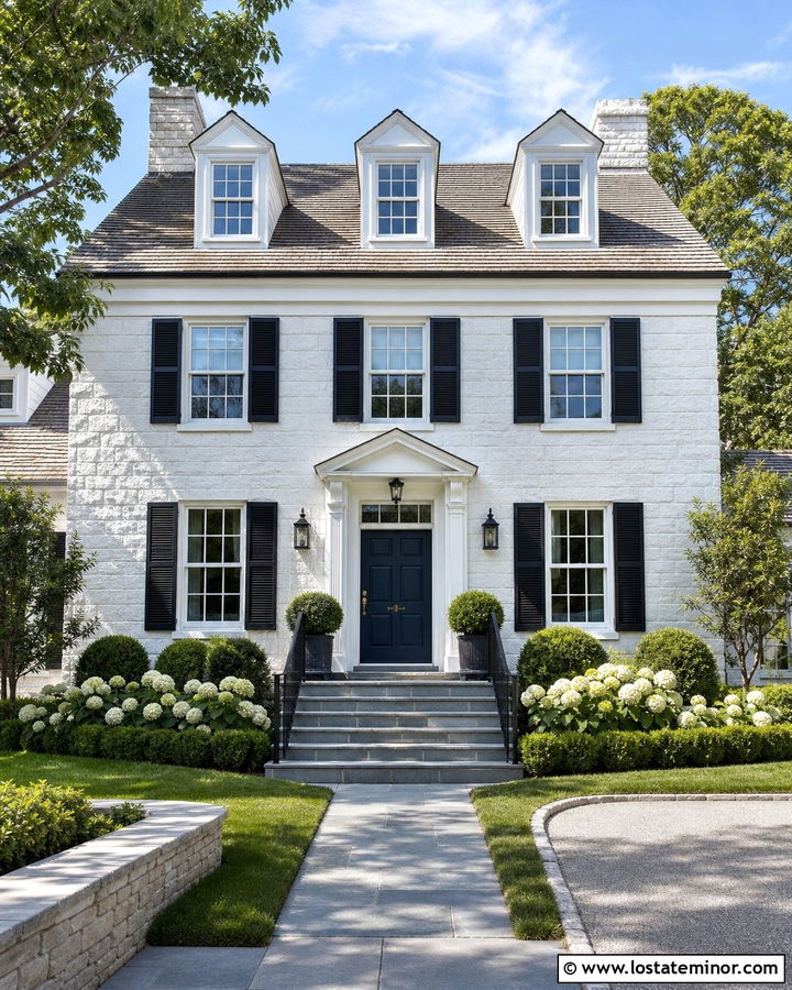 White Stone House With Bluestone Steps - 30 Stone House Design With Steps Ideas