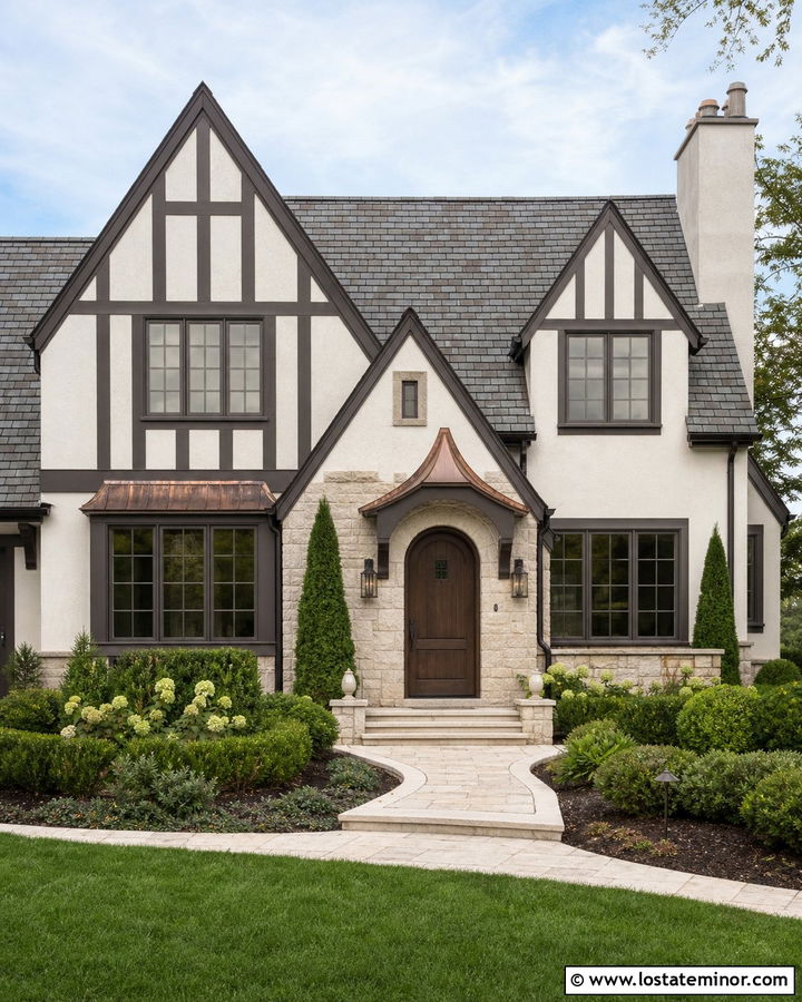 White Tudor House With Dormers - 30 White House Design With Dormers Ideas